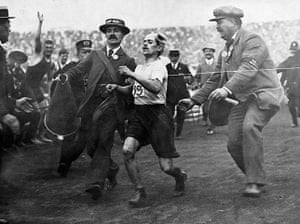 1908 Olympics: Race Officials Assist Dorando Pietri