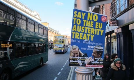 A Dublin poster calls on Irish voters to reject the EU fiscal compact