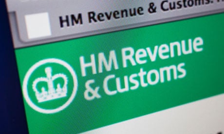 Computer screen showing the website for HM Revenue and Customs who deal with tax and VAT etc.