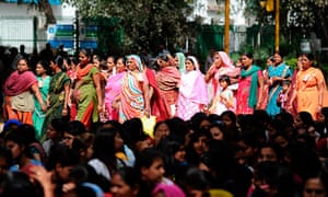 Women protesting: Women's day protest in Delhi