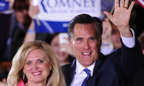 Mitt Romney celebrates in Boston