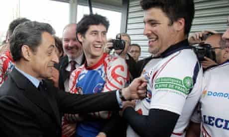 Nicolas Sarkozy jokes on the campaign trail