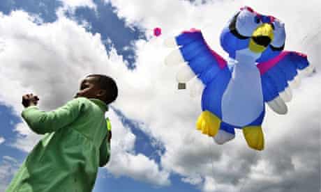 A child flying a kite