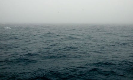 Grey mist hangs over the Southern Ocean