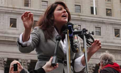 Naomi Wolf speaks at a news conference