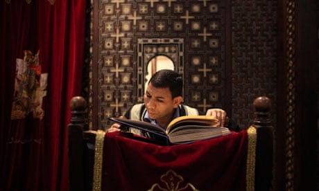 Coptic Egyptian man prays