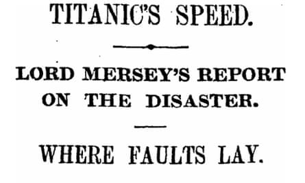 Titanic, Manchester Guardian 31 July 1912
