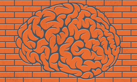 Brain in brick wall illustration
