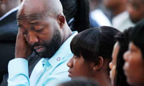 Trayvon Martin's father, Tracy Martin, attends a rally in his honour in Florida