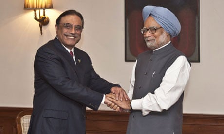 Pakistani president Asif Ali Zardari with Indian prime minister Manmohan Singh