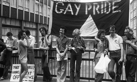 Members of the Gay Liberation Movement protesting   