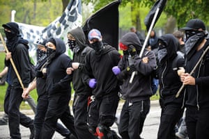 Occupy May Day: Black-clad Occupy protesters in Union Park in Chicago