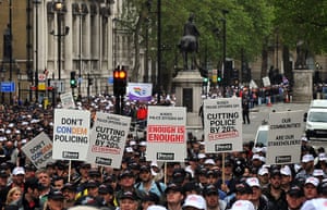 Public Sector strikes: Off-duty British police officers march through central London