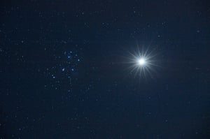 A month in space: Venus approaching the Pleiades