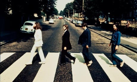 The auction photo of the Beatles walking over the Abbey Road pedestrian crossing the 'wrong way'
