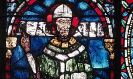 Stained glass window in Canterbury Cathedral depicting Thomas Becket