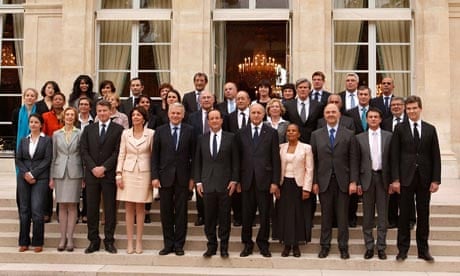 François Hollande with his new cabinet