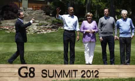 Francois Hollande, Barack Obama, Angela Merkel and Mario Monti