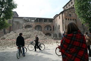 earthquake in italy: debris in finale emilia