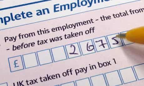 A tax return self-assessment form