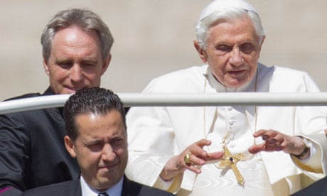 Pope Benedict XVI with Paolo Gabriele and George Gaenswein