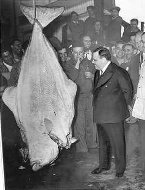 Ocean of Life : Fiorello LaGuardia with big halibut
