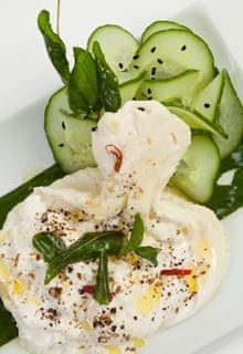Curry leaf burrata from Chakra, Notting Hill