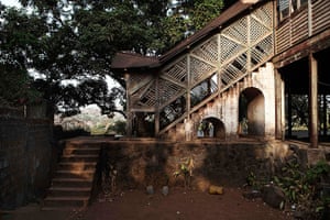 Sierra Leone Architecture: The covered stairway of a former British colonial administration building