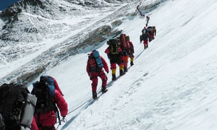 Climbers on Everest