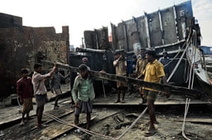 Chittagong: Ship-breaking in Sitakundu, Bangladesh - 01 Jan 2010
