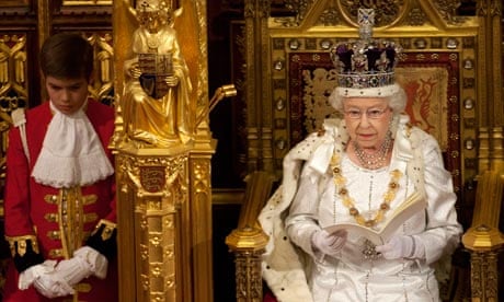 Britain's Queen Elizabeth reads the Queen's Speech 