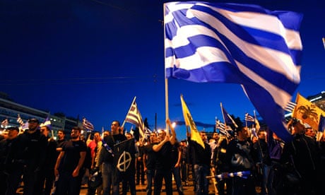 Supporters of Greek far-right Golden Dawn party