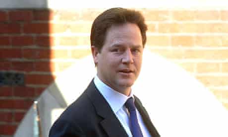 Nick Clegg arrives at the Leveson Inquiry at the high court