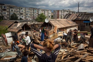 Picture desk live: Devastation of the Romas' ramshackle houses