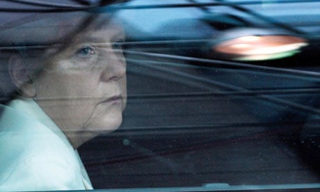 Angela Merkel has been forced to ease up on eurozone austerity