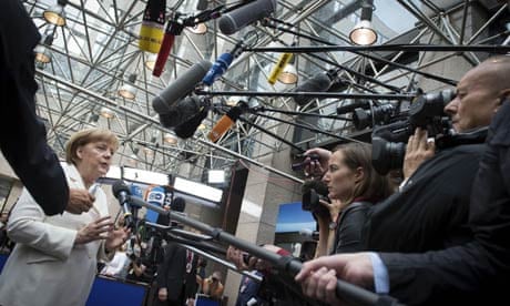 Angela Merkel with media 29 June