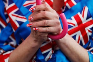 Regatta: A woman with Union Flag painted nails
