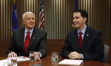 Scott Walker and Tom Barrett debate in Wisconsin recall election