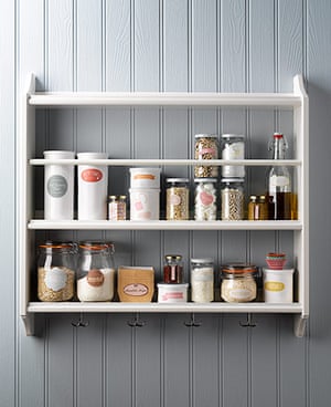 Homes Organisation: Homes Organsiation Feature: Kitchen shelf – food in labelled jars