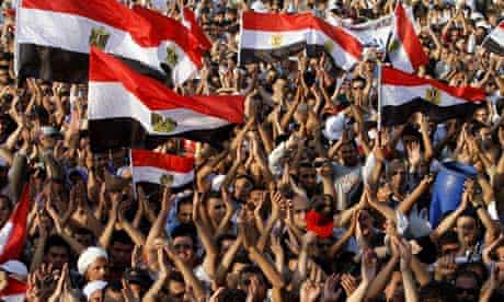Egyptian protesters in Tahrir Square