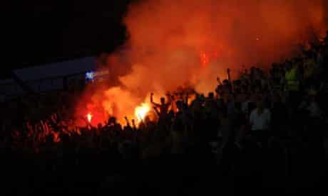 Crowd scene in Metalist stadium, Kharkiv, Ukraine