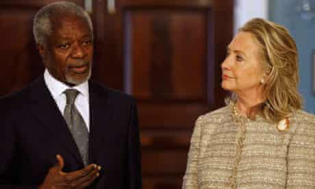 Hillary Clinton and Kofi Annan