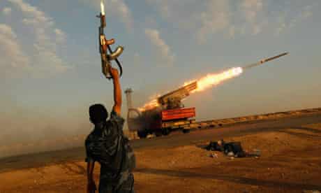 Rebel fighters in Libya