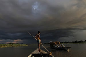 A Longer View - Flooding: Flood affected Gagalmari village in Assam state, India