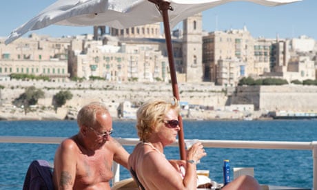Elderly british couple in Malta