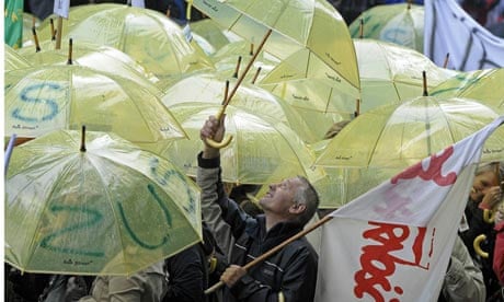 Polish protesters march in solidarity with unions
