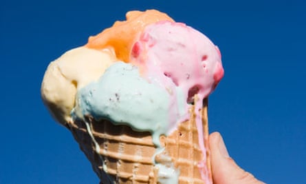 A multi-flavoured ice-cream cone
