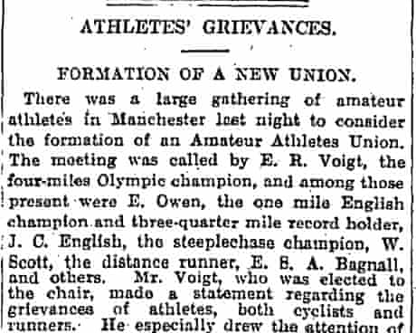 Guardian article on foundation of AAU by Emil Voigt in 1910
