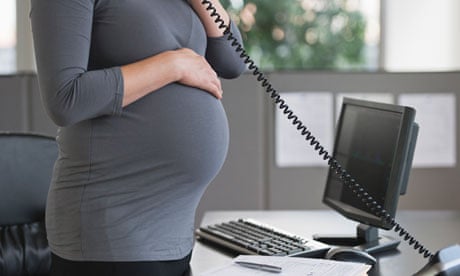 Pregnant woman on the phone