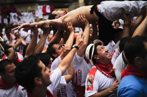 Pamplona:  first running of the bulls at the San Fermin fiestas